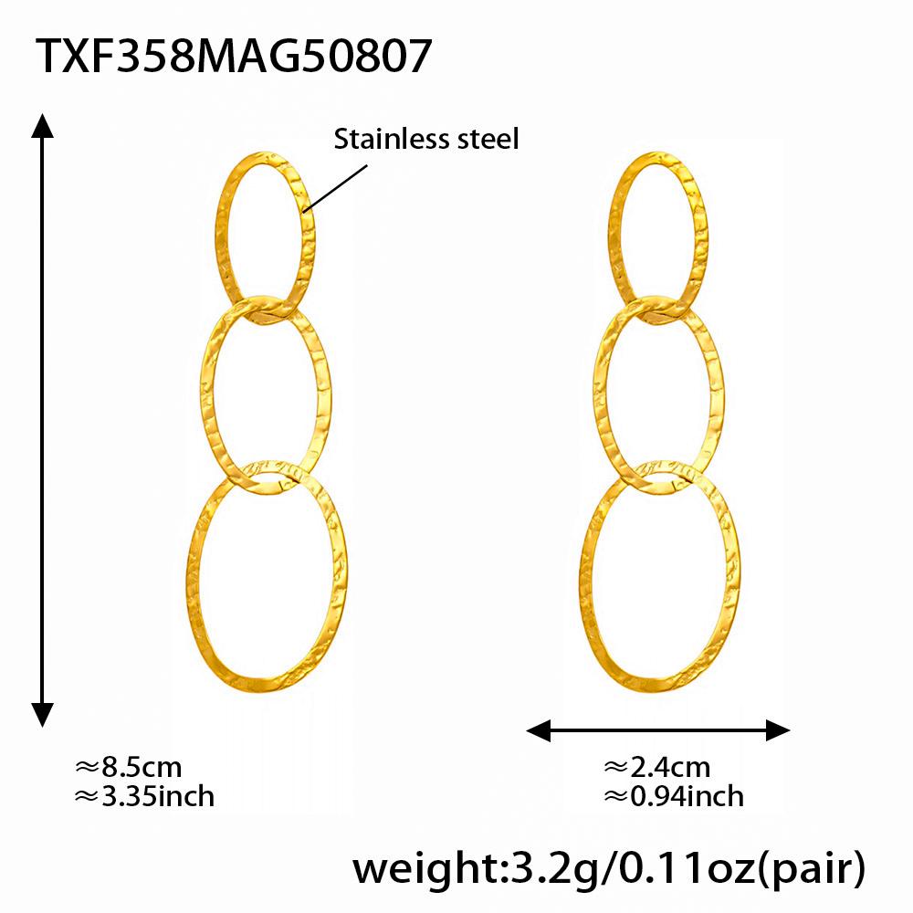 Thick Chain Necklace Bracelet Earrings In Stainless Steel With 18k Gold Plated Necklaces Bracelets Dangle Earring Set For Women