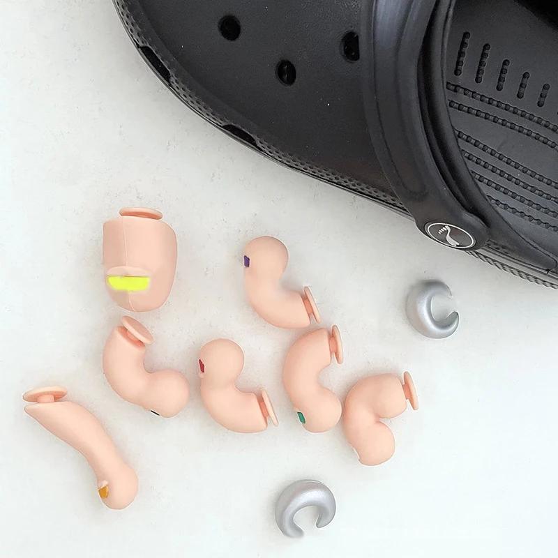 

3D Шармы для пальцев ног Набор Пальцы DIY Забавные Симуляция пальцев ног Большие пальцы ног Отверстие Украшение для обуви Летние аксессуары для шлепанцев бежевый