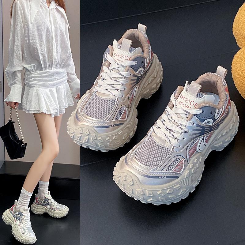 

Fashion heightening tire shoes dad shoes women s 2024 spring and autumn new breathable casual shoes versatile platform sports shoes 35