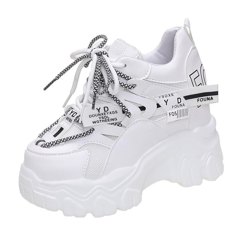 Comemore Breathable Chunky Women's White Sneakers 2025 Platform Vulcanize Shoes Trainers Women Thick Bottom Sports Shoe