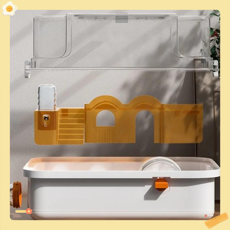 Convenient Double Layer Hamster Cage Fashion Sturdy Small Animal Carrying Cage Large Space Pet House Ventilation Breathable