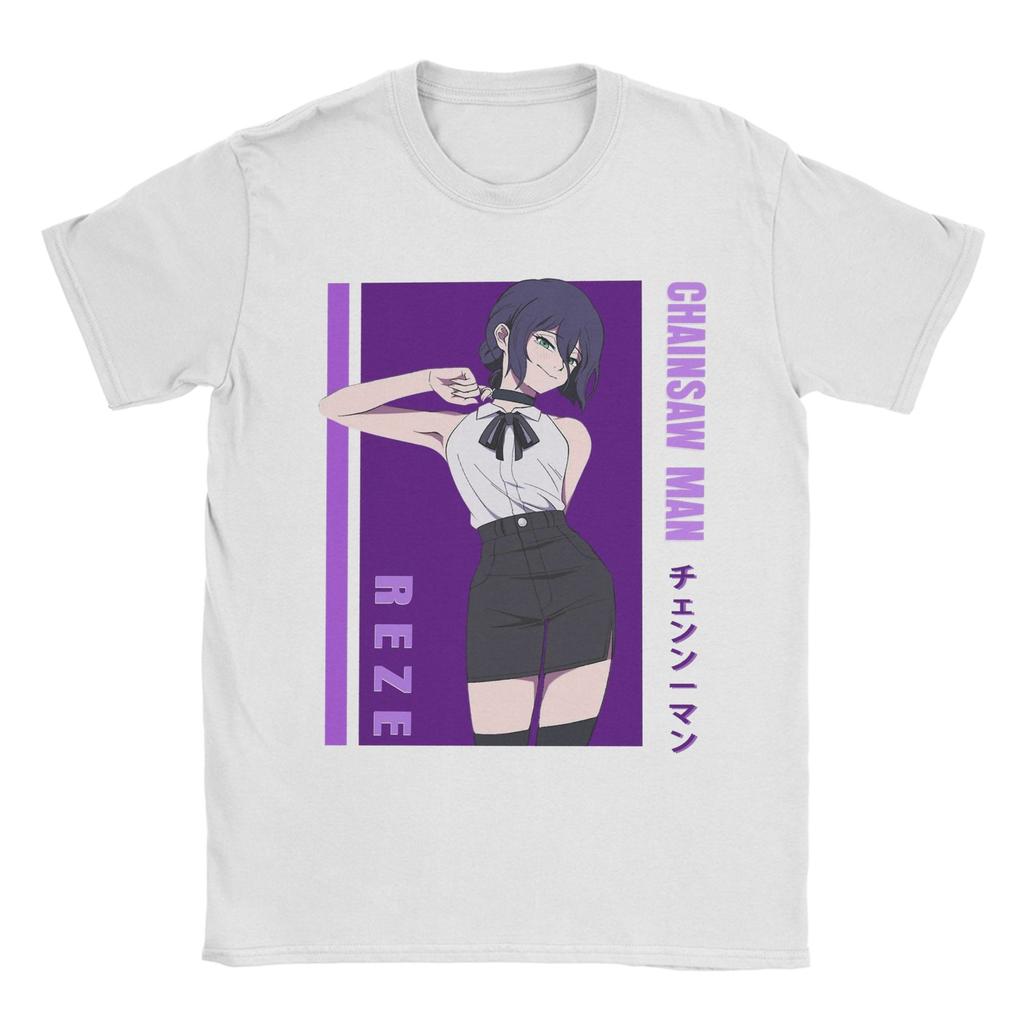 Oversized TShirt Chainsaw Man Reze Japanese Anime Cotton T Shirts Tee Shirt for Man Summer Y2K Casual Short Sleeve Top Tees