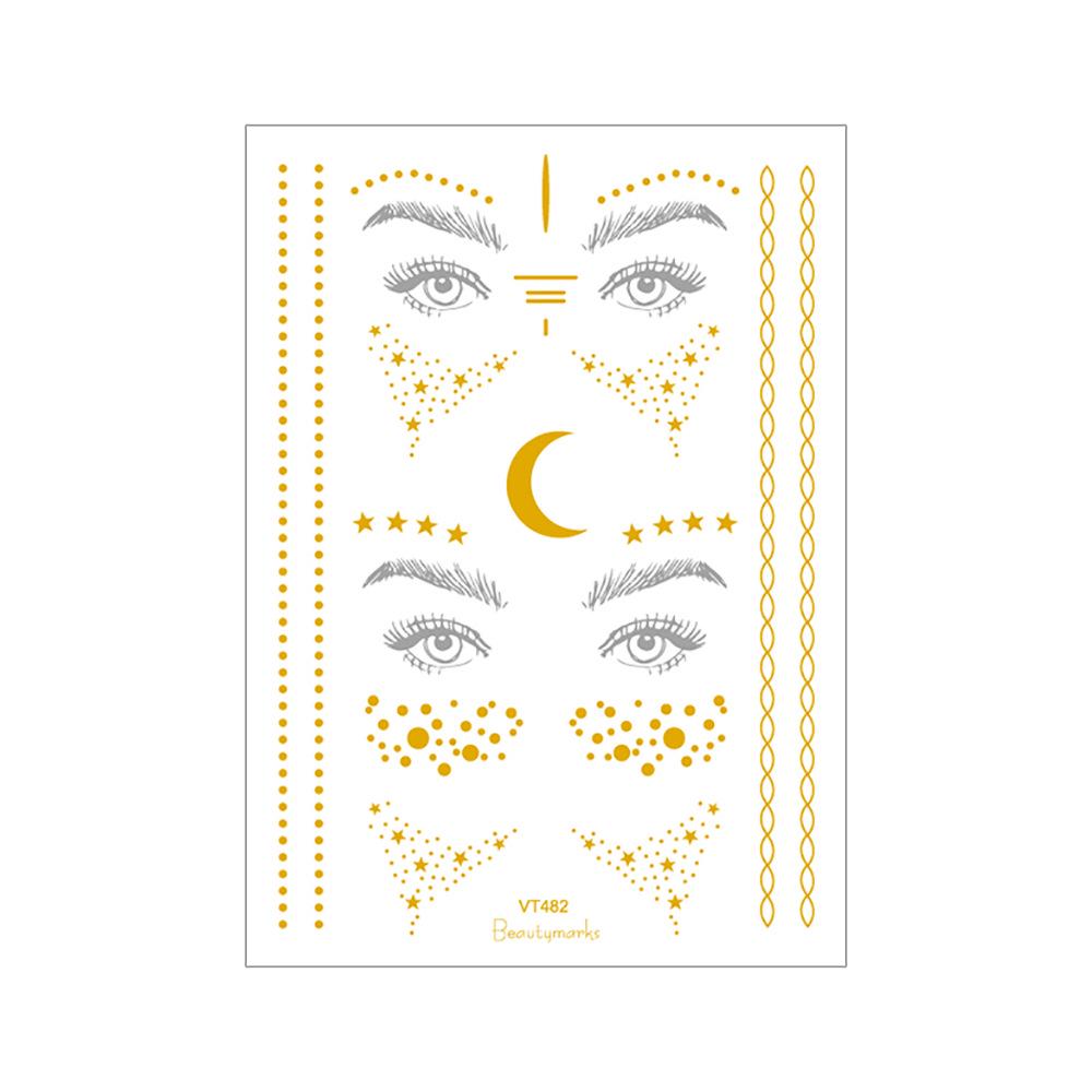 Waterproof Metallic Face Tattoo Stickers - Freckles & Party Designs 210x150MM