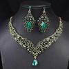 European & American Crown Necklace & Earrings Alloy Jewelry Set for Brides