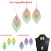 Vintage Leaf Jewelry Set With Stainless Steel Metal Pendant And Box Chain For Boho Style Fans