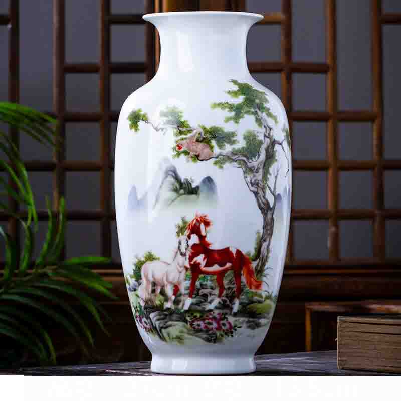 Chinese Jingdezhen Ceramic Vase Ornaments Office Store Club Bar Furnishing Crafts Home Livingroom Desktop Accessories Decoration