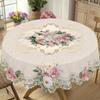 Flower Printed Polyester Tablecloth Country Rooster Washable Rectangle Tablecloth Stain Resistant Waterproof Round Table Cloth