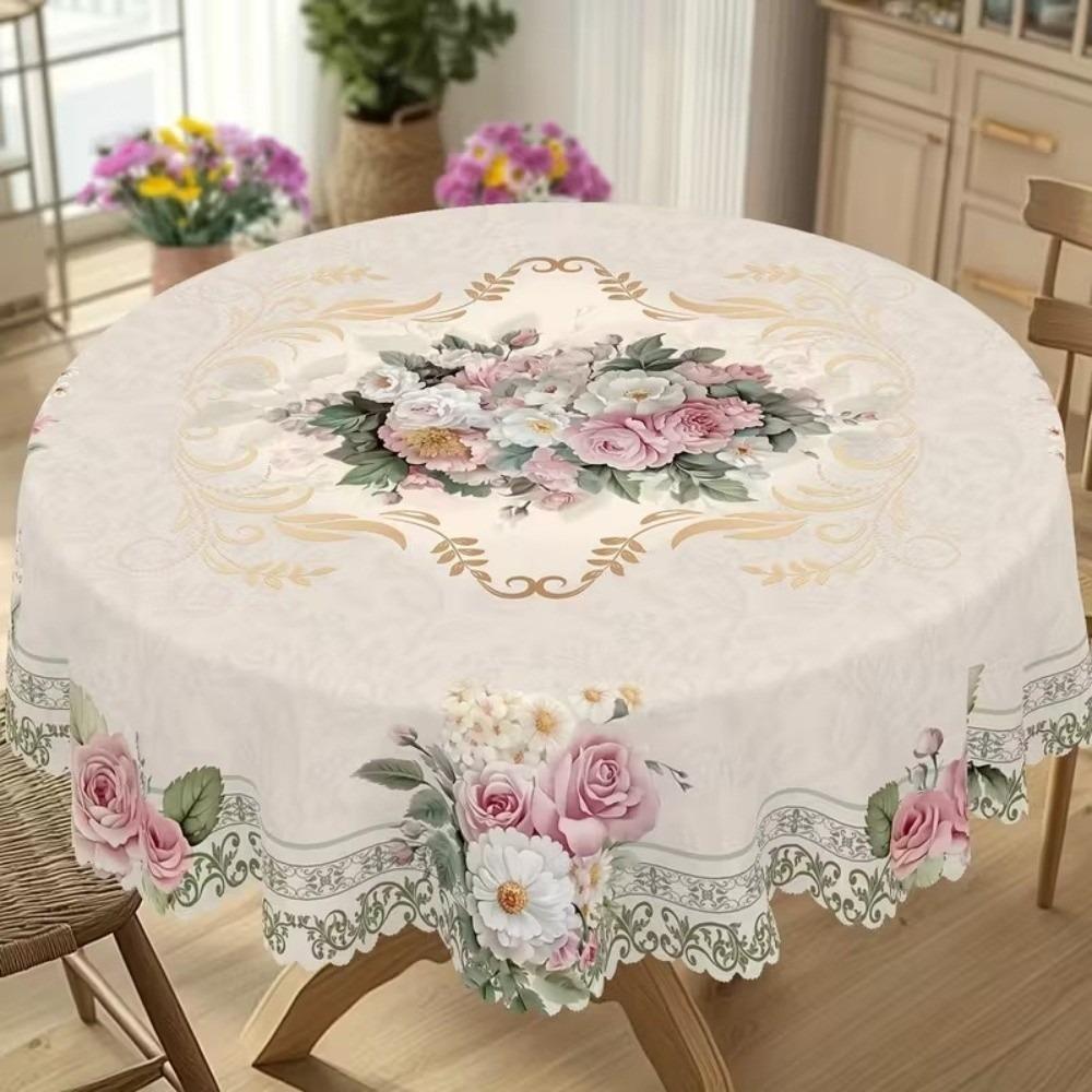 Country Rooster Polyester Tablecloth Waterproof Table Cover Rectangle Tablecloth  Hotel Banquet C 150cm