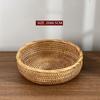 1PC Handmade Woven Fruit Basket Exquisite Snack and Fruit Tray Large-sized Rattan Snack Storage Basket Kitchen Bread Basket