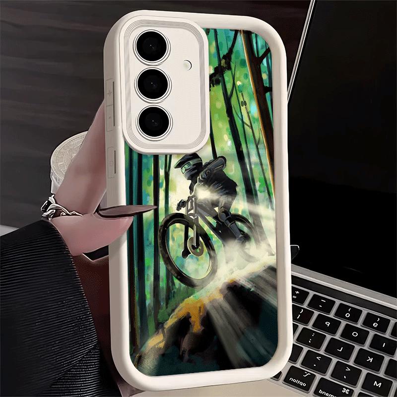 Phone Case for Samsung Galaxy S26 S25 Ultra S24 FE Mountain Bike Bicycle Shell S23 Plus S22 + S21 S20 5G Soft Silicone Funda
