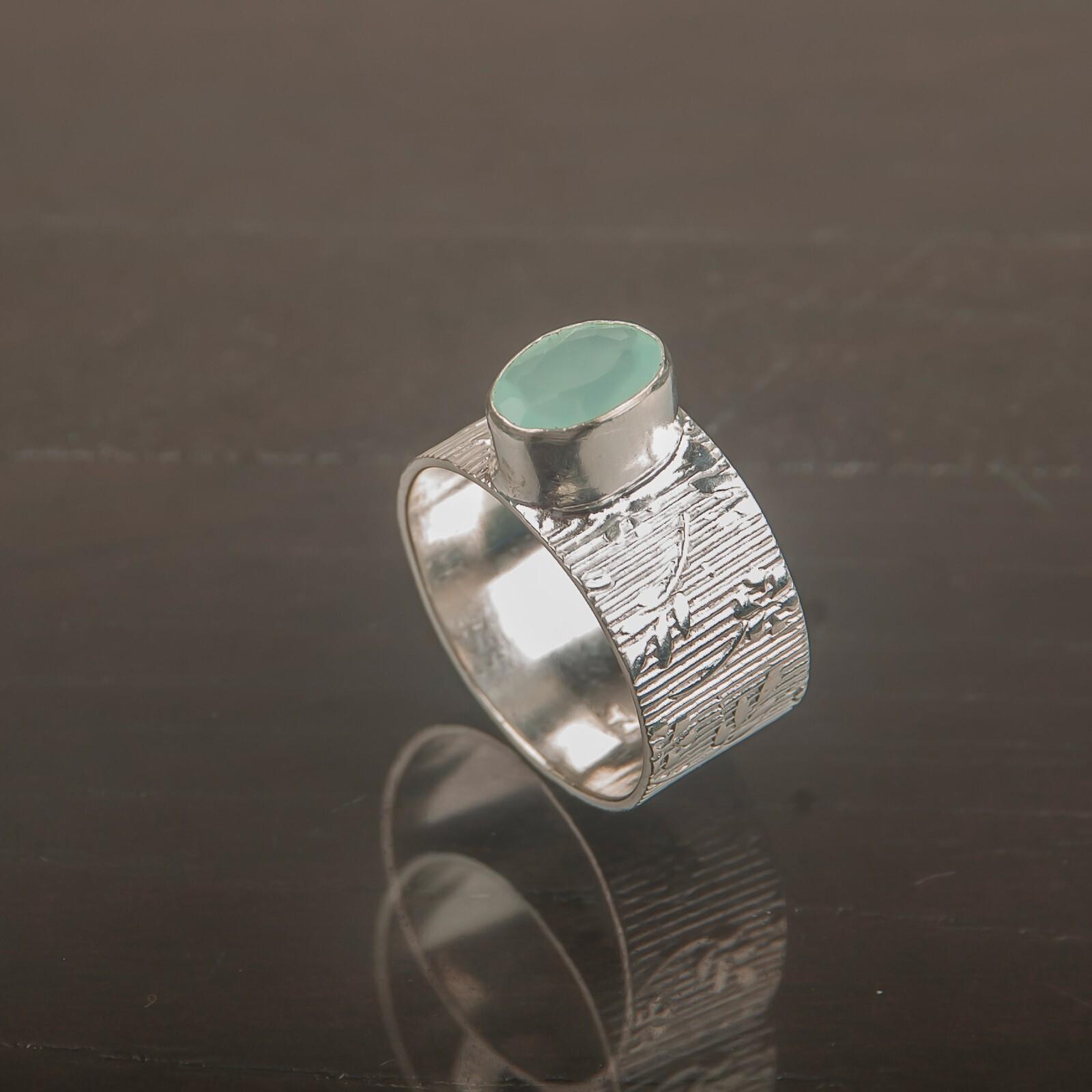 

Аква Халцедон Драгоценный Камень 925 Стерлинговое Серебро Ювелирные Изделия Ручной Работы Кольцо Для Женщин RR-3-16 7