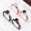 Multikleurige Zirconium Vierklauw Schedelring voor Dames - Donkere Stijl