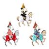Equestrian Pin for Coat and Scarf Attachment Fashion Knight Horse Brooch Jewelry for Suits And Scarves