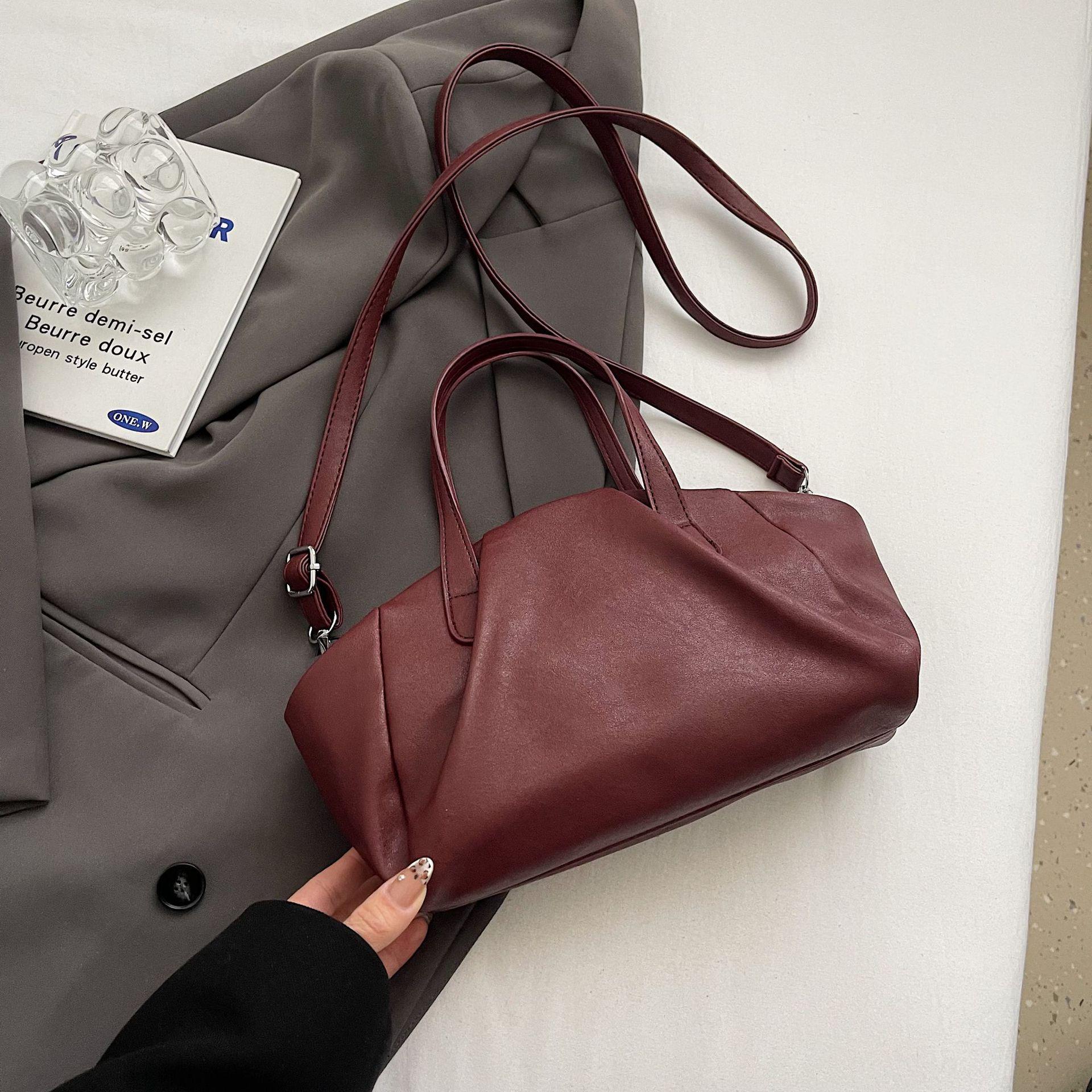 

High-End Korean Style Pleated Crossbody Tote Bag - Large Capacity Women s Fashion Handbag червоний