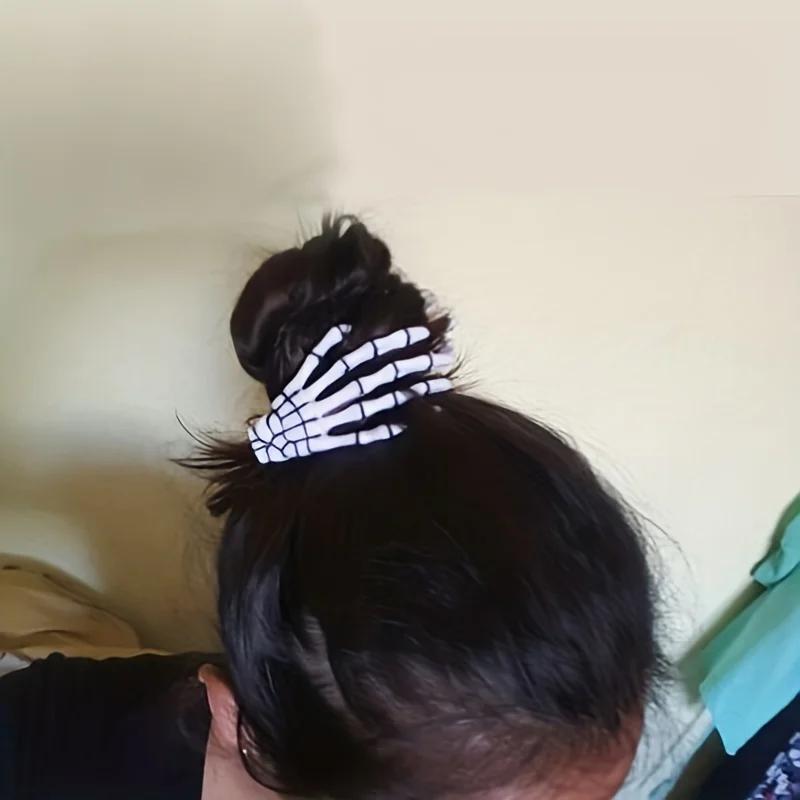 1-Piece Skeleton Hair Claw Clip - Women's Horror Party Decoration Role Playing Costume Headwear Hair Clip