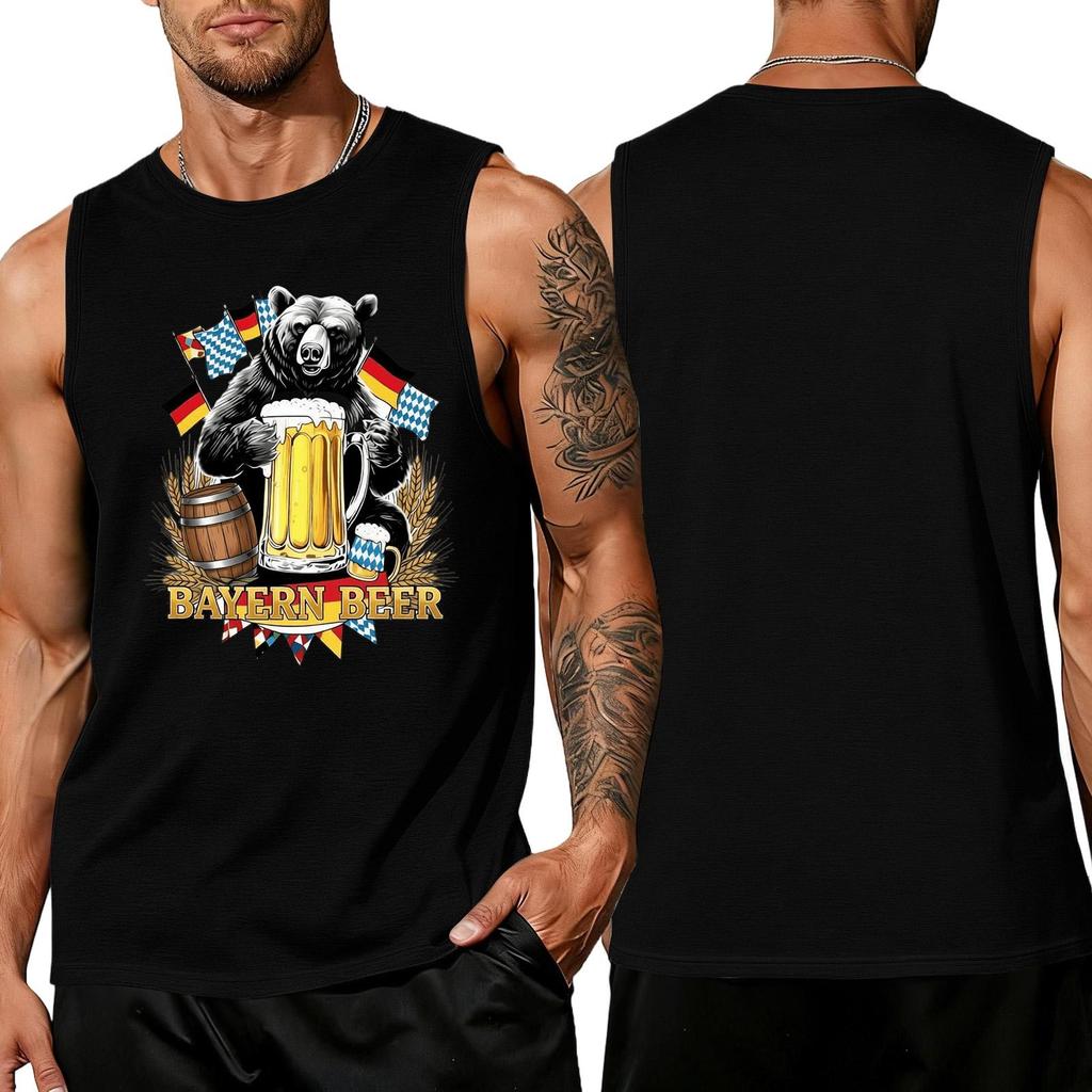 Men's Sleeveless Tank Top Casual Loose Fit Summer Vest Oktoberfest Inspired Graphic Print Comfortable Everyday Wear