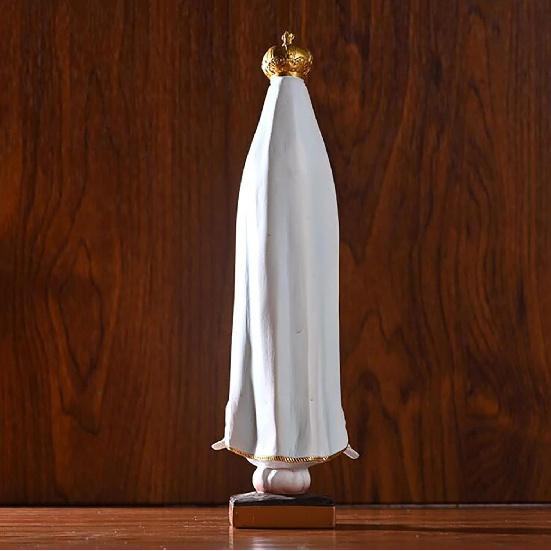 RR&LL Catholic Statue Our Lady of Fatima Virgin Mary Figure, Resin, 8.26x2.36x2.16 inch, White