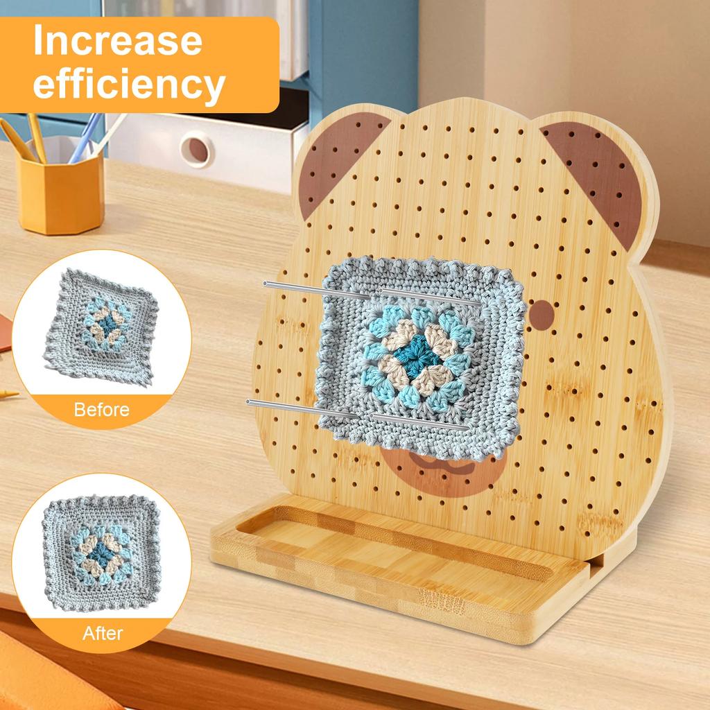 Crochet Blocking Board Cute Granny Square Blocking Boards Bamboo Knitting Blocking Board for DIY Handmade Crochet Projects