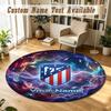Tapis Rond Nom Personnalisé Motif Atletico Madrid Tapis Antidérapant Décor de Sol pour la Maison