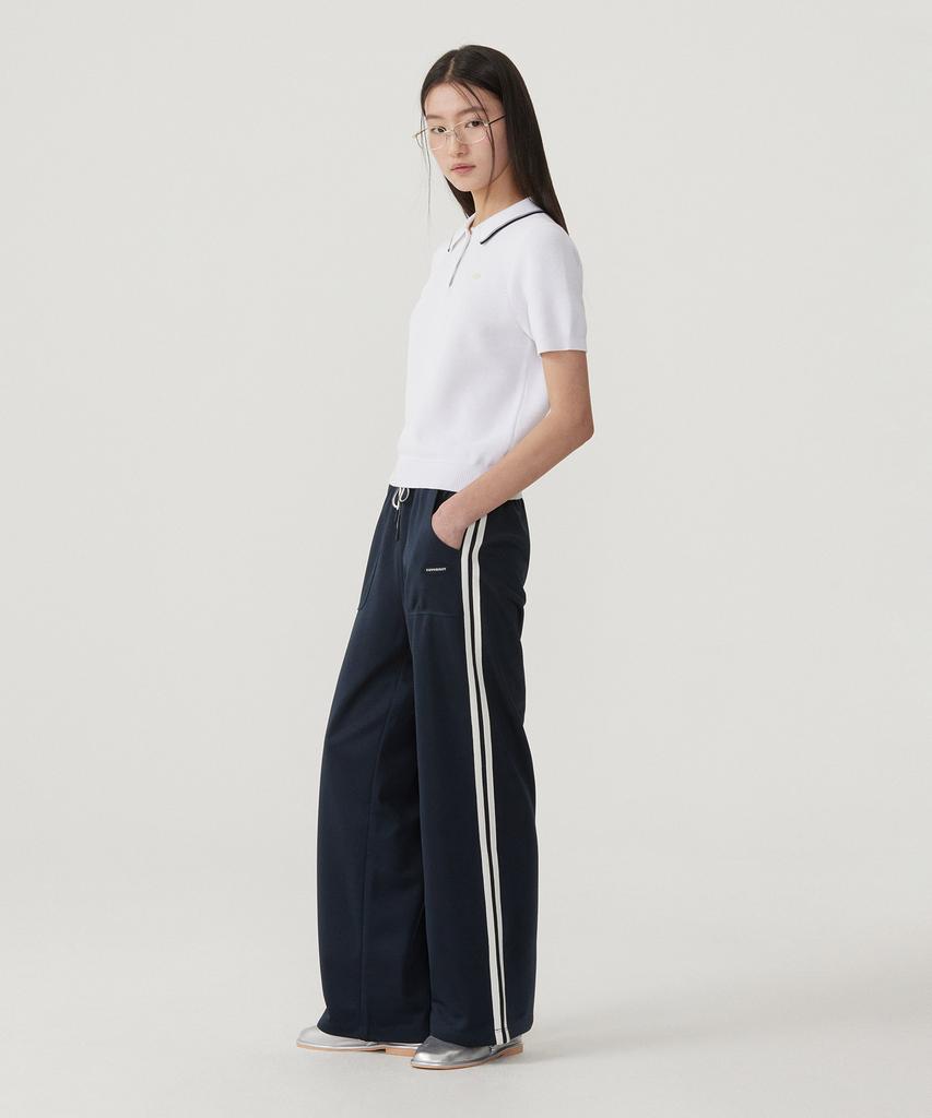 Covernat Woman Collared Half Knit White