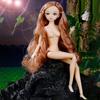 30cm BJD Puppe 26 Bewegliche Gelenke Schwarze Augen Buntes Haar Kleiderwechsel Nackte Puppenkörper Modell Spielzeug zum Geschenk