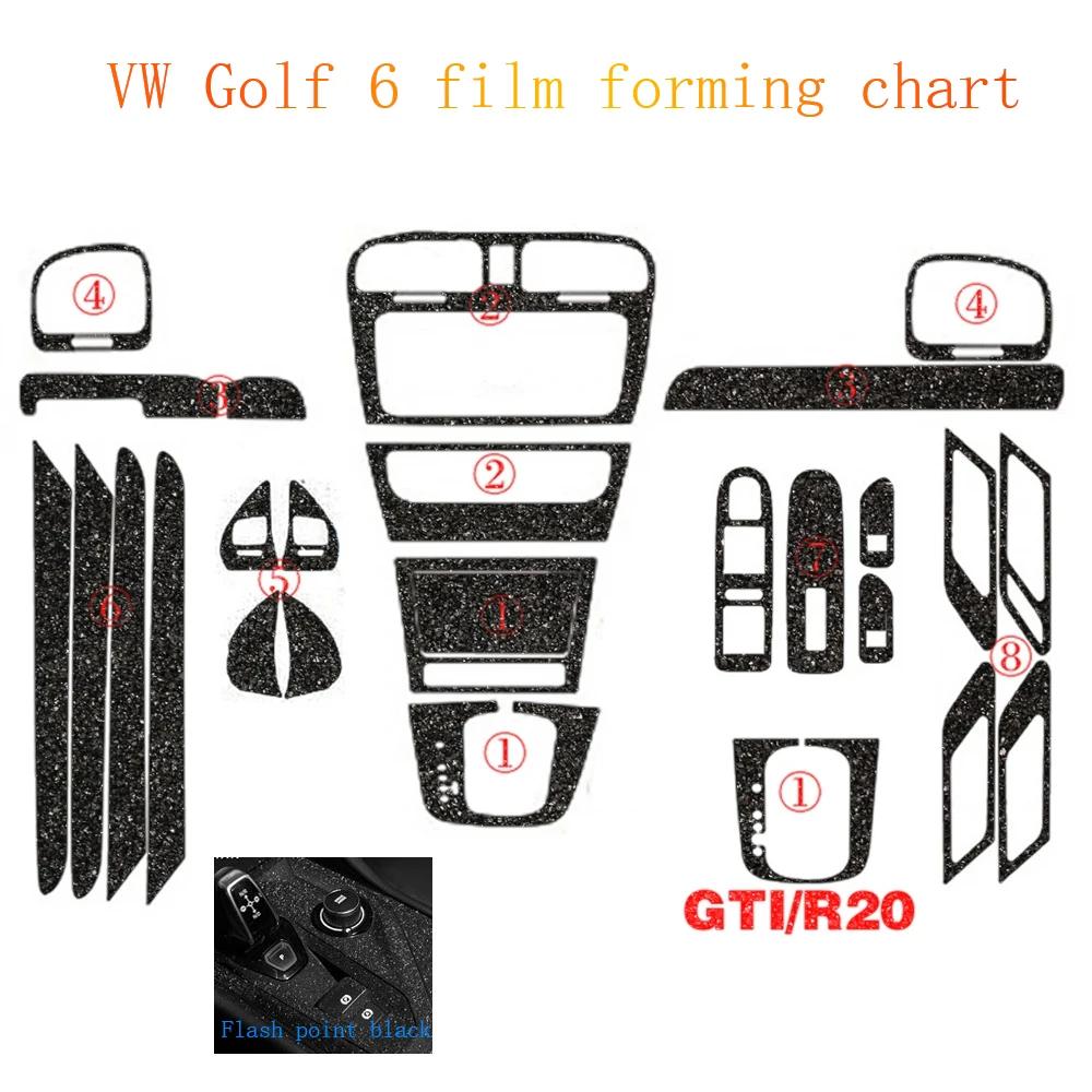 Car-Styling 5D Carbon Fiber Car Interior Center Console Color Change Molding Sticker Decals For Volkswagen VW Golf 6 GTI MK6 R20