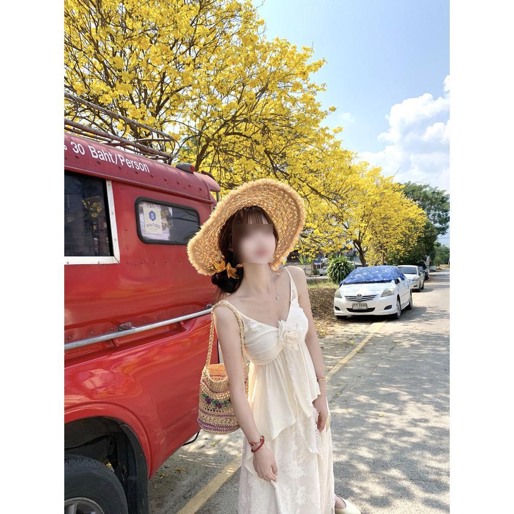 

Летний новый универсальный нежный кружевной юбочный костюм из двух предметов с сарафаном для женщин, милый XL- (recommended 110-60kg)