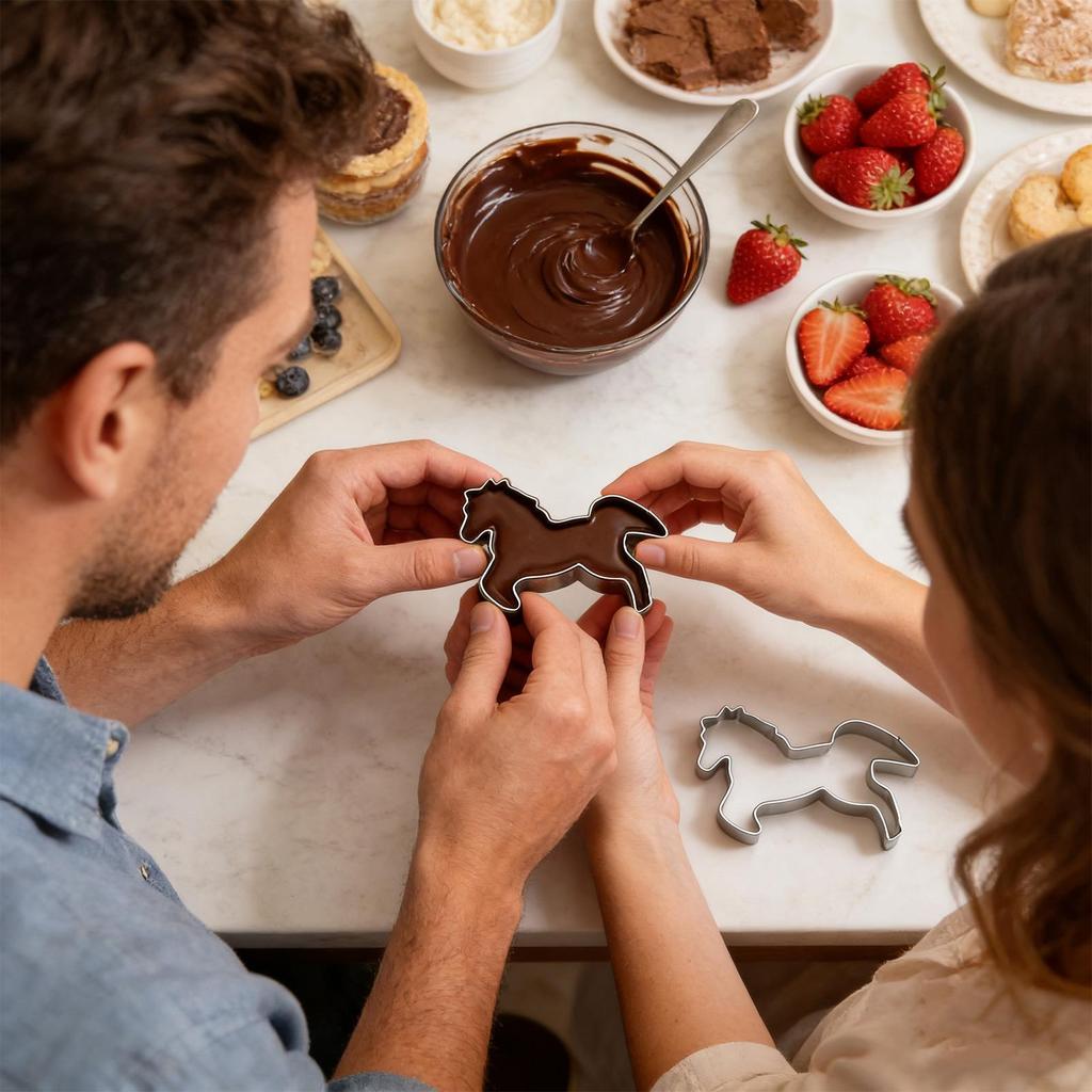 Mała foremka do ciastek w kształcie konia ze stali nierdzewnej Zwierzęca forma konia Nóż do pieczenia Forma do wykrawania na Fondant Piekarnicy artykuły do pieczenia ciast