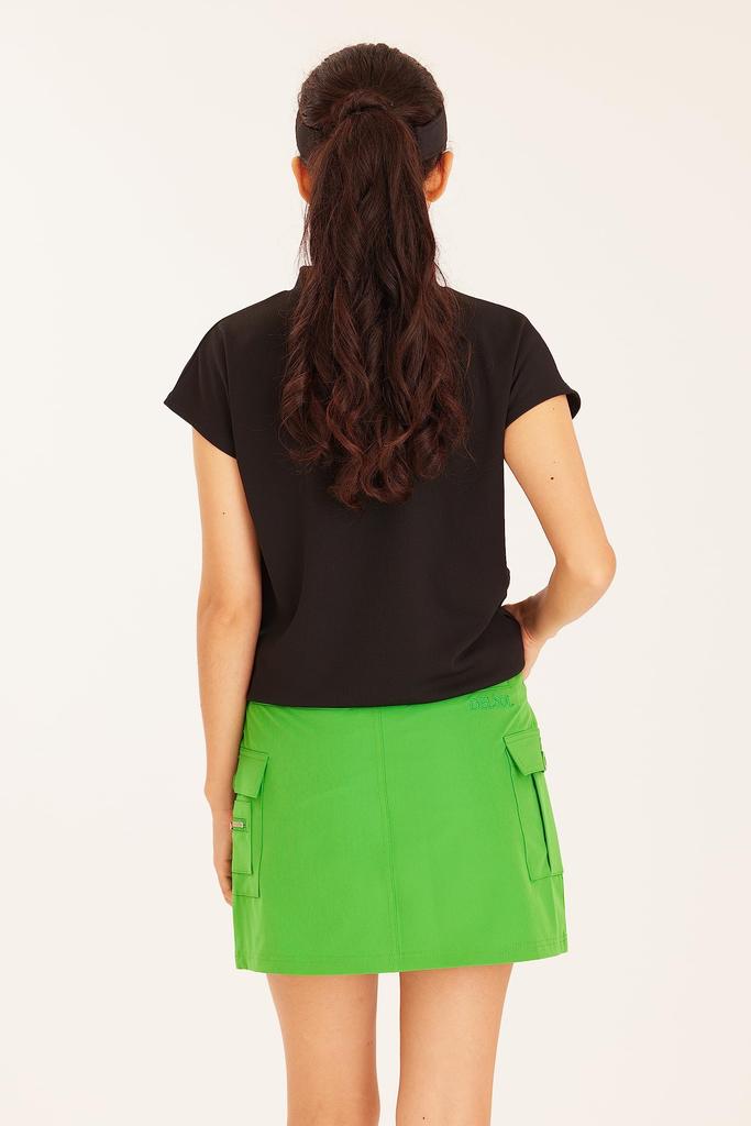 Delsol 7781 GRN Lightweight Summer Fabric Cargo Long Summer Golf Large Loose Fit Skirt, Unlined, Length, Bottoms, Green, Wear, Women's, Delsol, Golf,