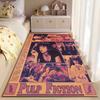 Area Rug, Pulp Fiction 1994 Quentin Tarantino Vintage Newspaper Collage Poster, Living Room Decor, Non-Slip Mat
