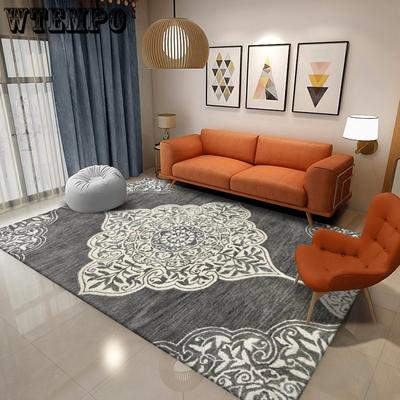 Tapis de style européen imprimé floral pour chambre à coucher, tapis de chevet, tapis de décoration rétro persan géométrique, tapis de cuisine antidérapant