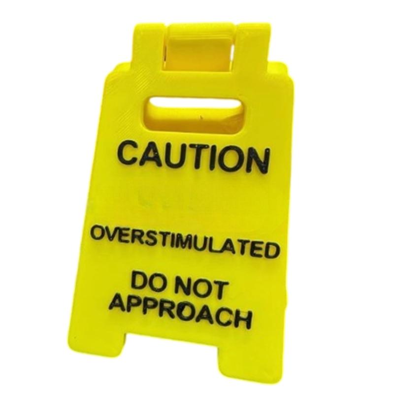 Funny Overstimulated Do Not Approach Warning Sign Decorative Warning Sign Office Desk Accessory Gift for Employees 1