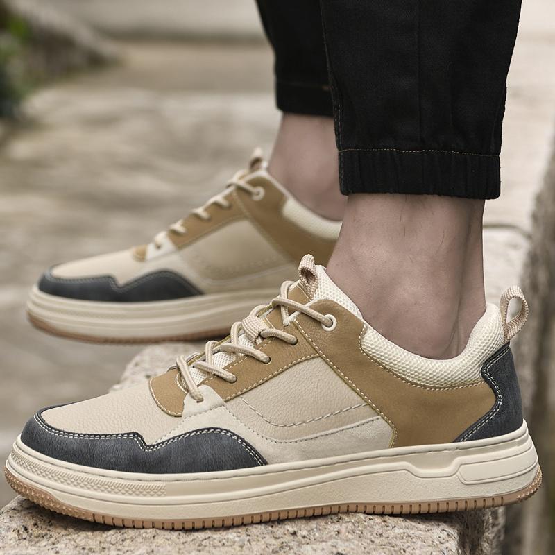 Walking Shoes Men 2024 All-match Men's Vulcanize Shoes Breathable Outdoor Sneakers Men Shoes Handmade Leather Shoes Casual Shoe