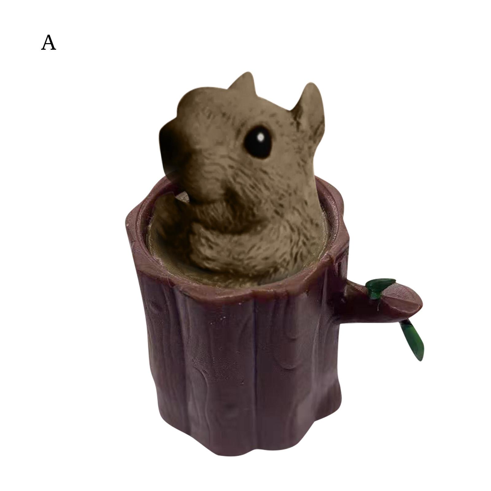 

Игрушка для декомпрессии чашки «Злая белка» Держатель ручки для дерева с декомпрессией «Белка» коричневый