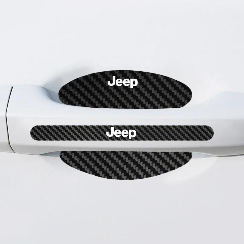 Dla Jeep 4/8/12 SZT Naklejka na próg drzwi samochodu Naklejka ochronna przed zarysowaniami na miseczkę klamki drzwi Dla Jeep Wrangler Renegade Wrangler