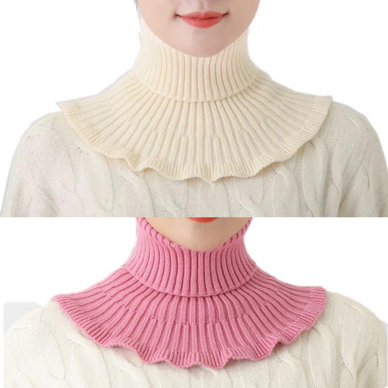 Buy 2pcs Scarf Female Set Head Autumn and Winter Warm Neck Protector Neck High Collar Woolen