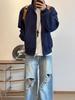 Men's Retro Heavyweight Double-Zip Cross-Collar Hoodie Jacket