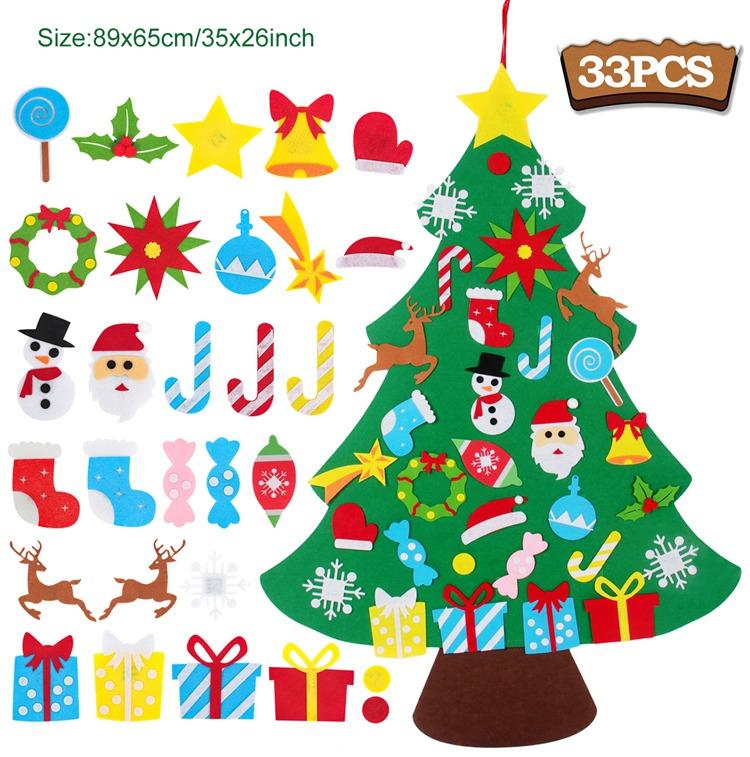 Kids DIY Felt Christmas Tree Merry Christmas Decorations For Home 2025 Christmas Ornaments Navidad Gifts Xmas Tree New Year 2025