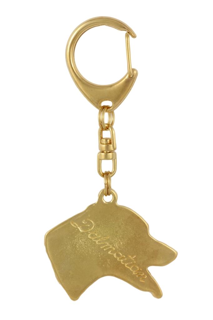 Dalmatian, Carriage Dog, Spotted Coach Dog - Gilded key ring with dog in gift box, handbag decoration, luxury accessory by Art-Dog brand