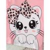 Long-Sleeve And Long-Pants Outfit for Girls | Cute Cat Design T-Shirt And Leopard Print Pants | Soft And Comfortable Set Suitable for Outdoor Wear