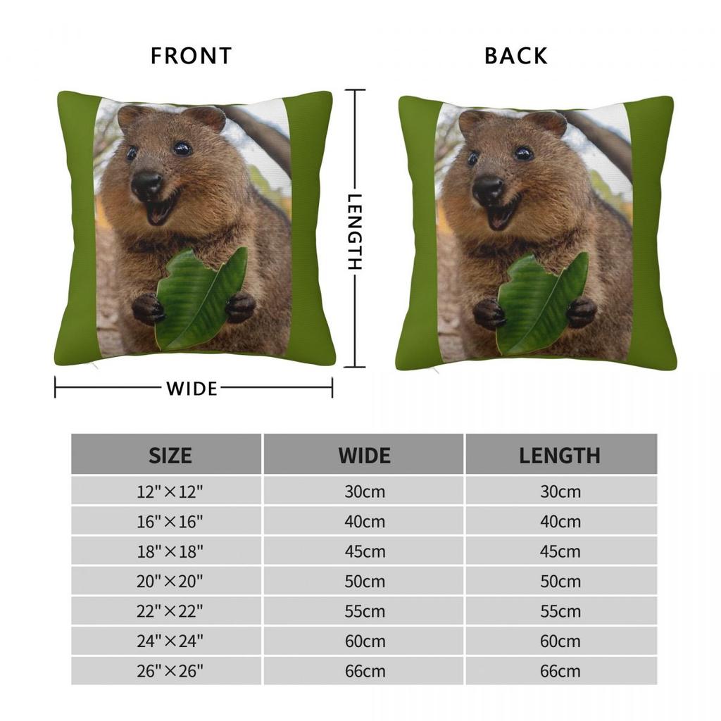 Federa Quadrata Quokka Cvocca Poliestere Lino Velluto Creativo Zip Decorata Federa per Cuscino Copricuscino per Stanza