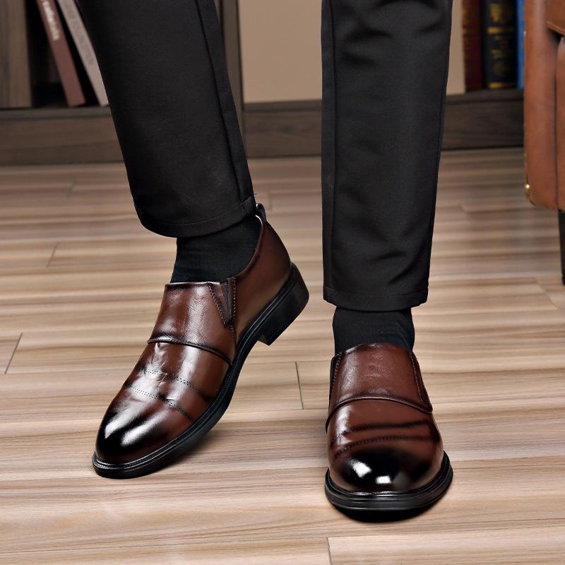 Fashion 2025 Spring Autumn New Men's Business Dress Shoes Solid Color Fashion Cow Leather Shoes Male Fashion Casual Designer Shoe Man