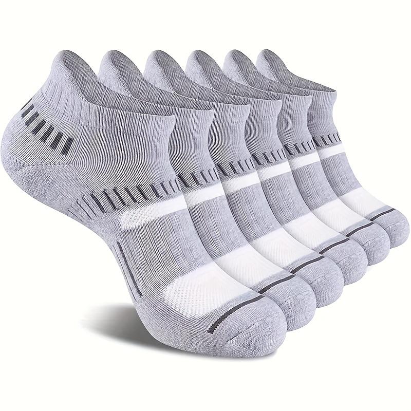 5/6 Pairs Men's Socks Athletic Cushioned Support Ankle Socks Cotton Blend Breathable Comfortable Low Waist Crew Socks For Sports