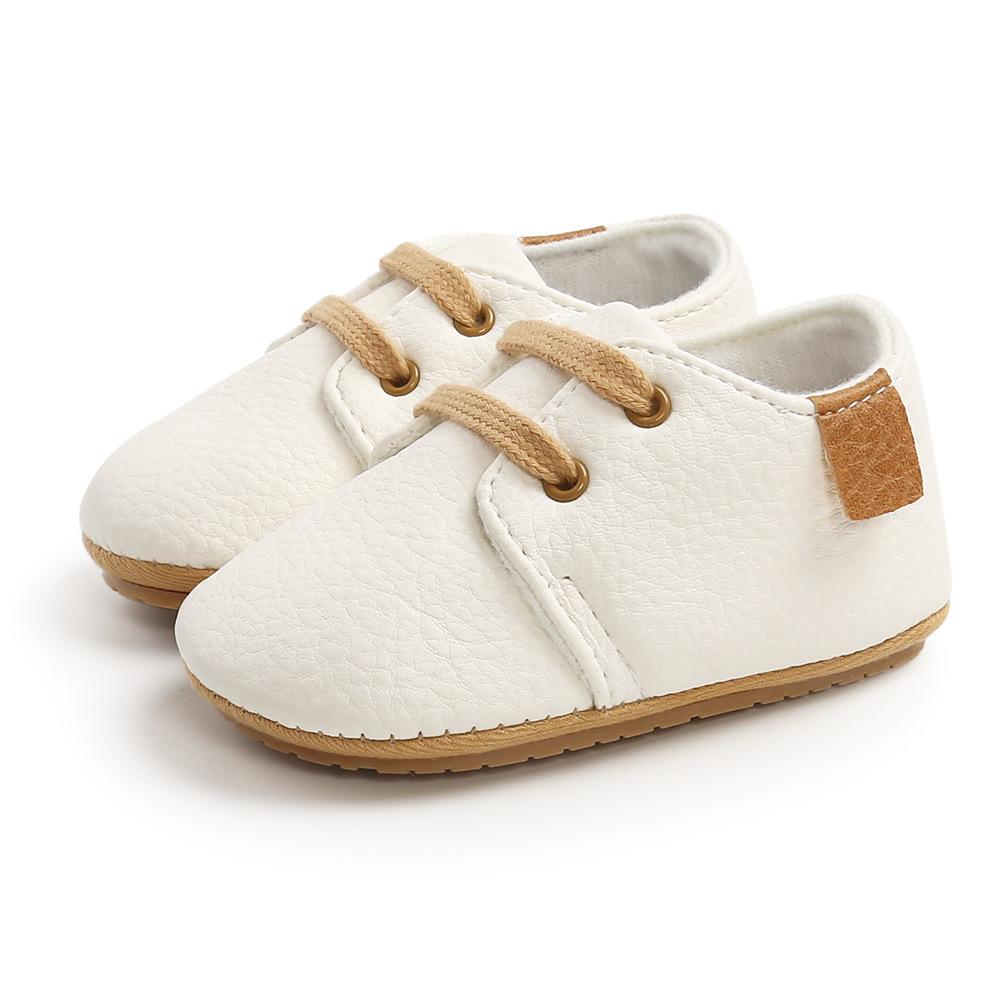 

Baby Sports Boot Retro PU Leather Multicolor Newborn Toddler Boy Girl Shoes Rubber Sole Anti-slip First Walkers Moccasins 0-6 Months белый