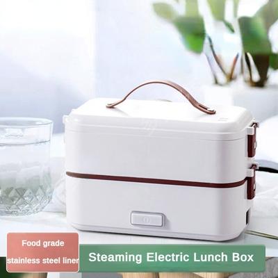 300W Household Double-layer Electric Lunch Box Plug In Stainless Steel Bento Box Student Heated and Insulated Dining Box