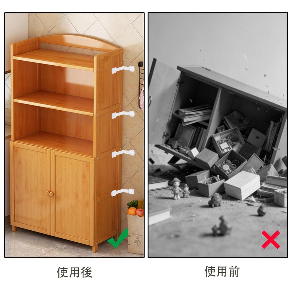DIFEIUKI Furniture Earthquake Set of No Drilling Easy for Securing and Disaster Preparedness Supplies Tip-Prevention Stoppers, Prevention, 10,
