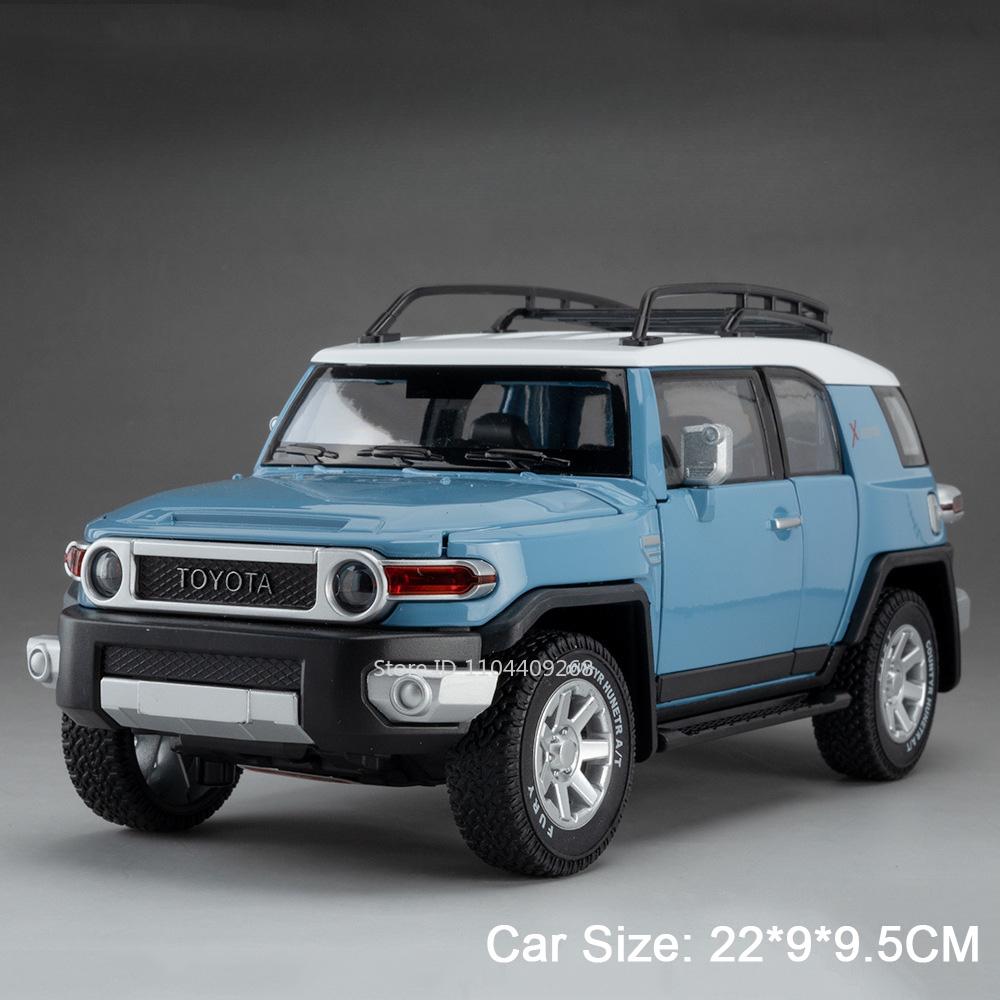 1:24 Scale FJ Cruiser Car Model Toy Metal Diecast SUV Sound Light Rubber Tires Off-road Vehicle Models Simulation Boys Gifts