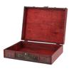 Handcrafted Desktop Wooden Vintage Jewelry Holder Storage Box Prop Decoration with Alloy Buckle