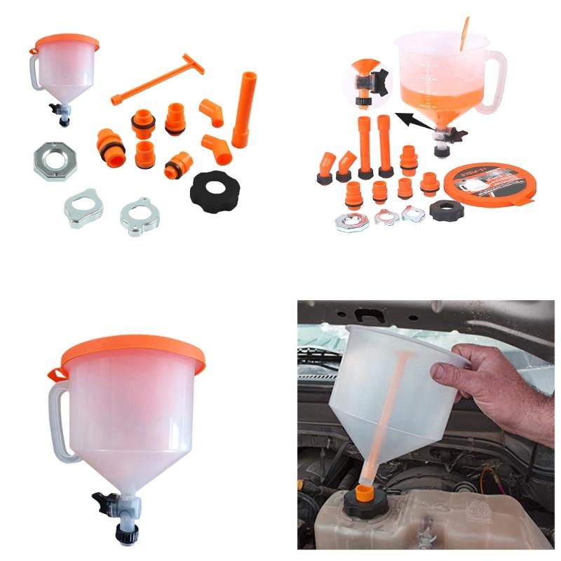 Kit de turnare portocaliu pentru lichid de răcire Rezistent la coroziune, fără vărsări, Set de pâlnie pentru lichid de răcire, Pâlnie pentru radiator, Kit de eructat, Pâlnie pentru umplere