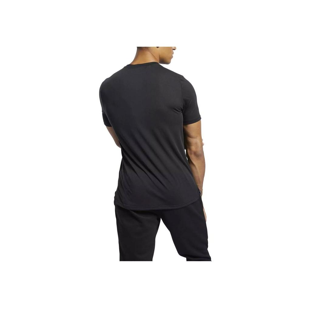 Reebok Letter Print Breathable Sports Short Sleeve T-Shirt Men Tops Black FK6219